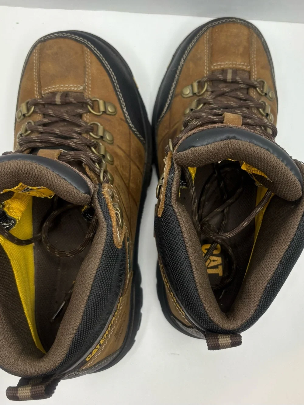 Caterpillar Threshold Waterproof Steel Toe Work Boot Brown Size 7